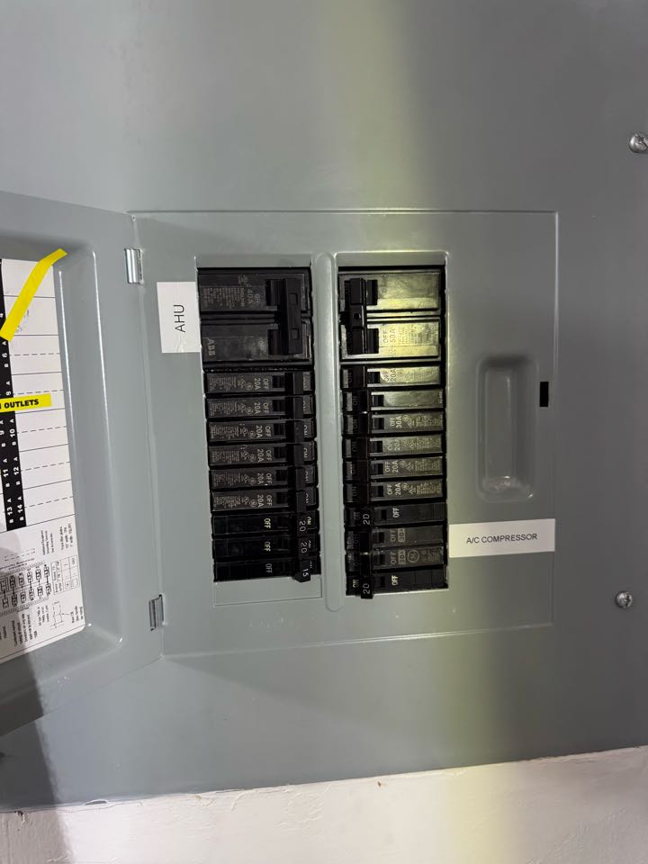 Installed new AC circuit breakers and checked wiring of ac unit 