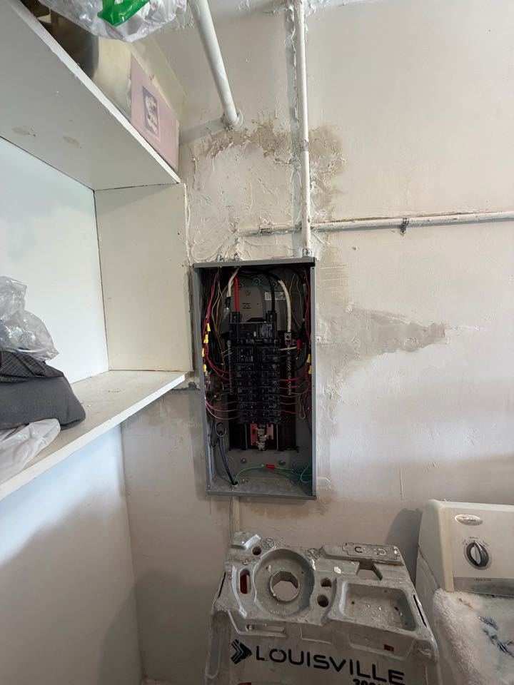 Patched up wall for panel and did directory 