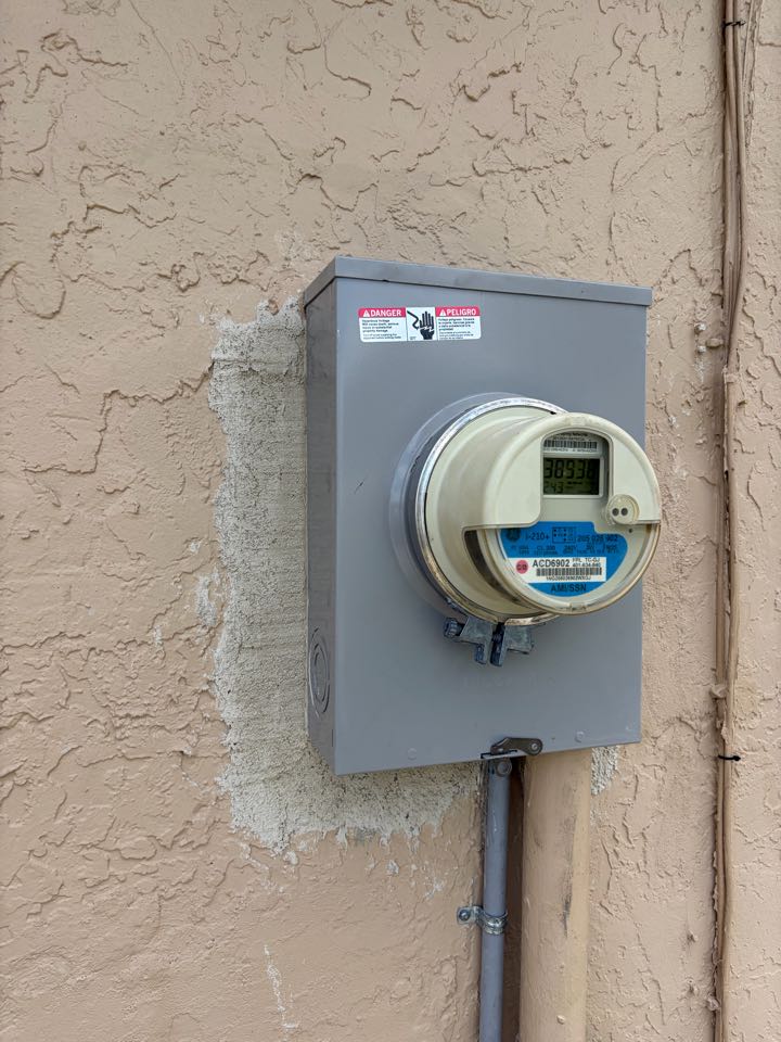 Stuco and patching for meter 