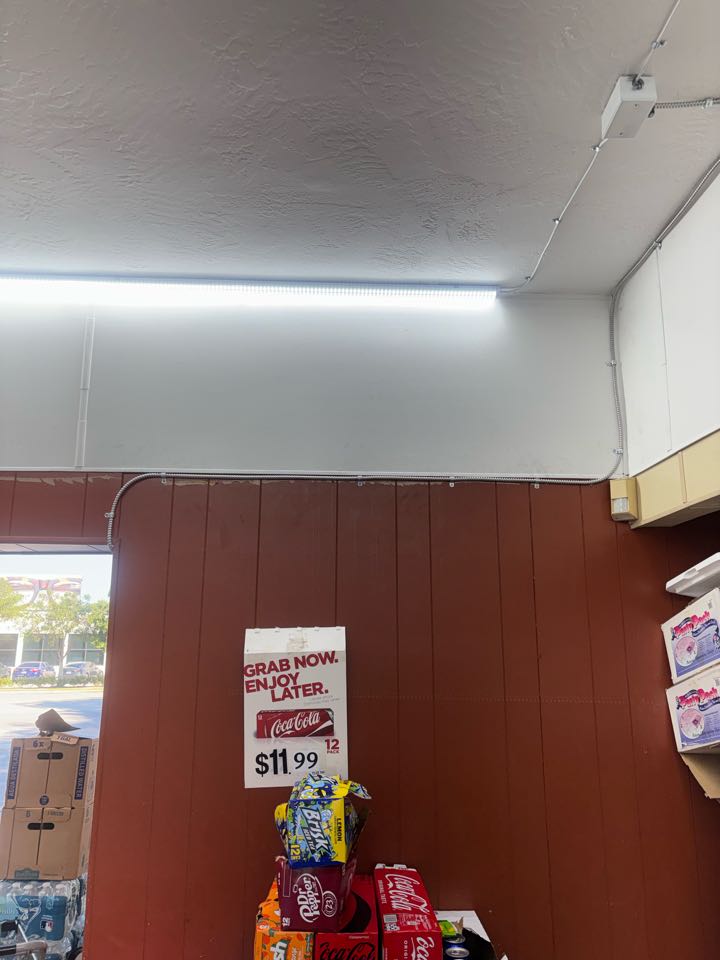 Re route power feeding interior store lighting 