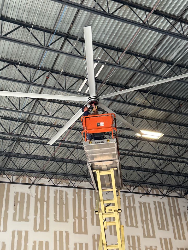 Installing new HVLS Vindus fans 