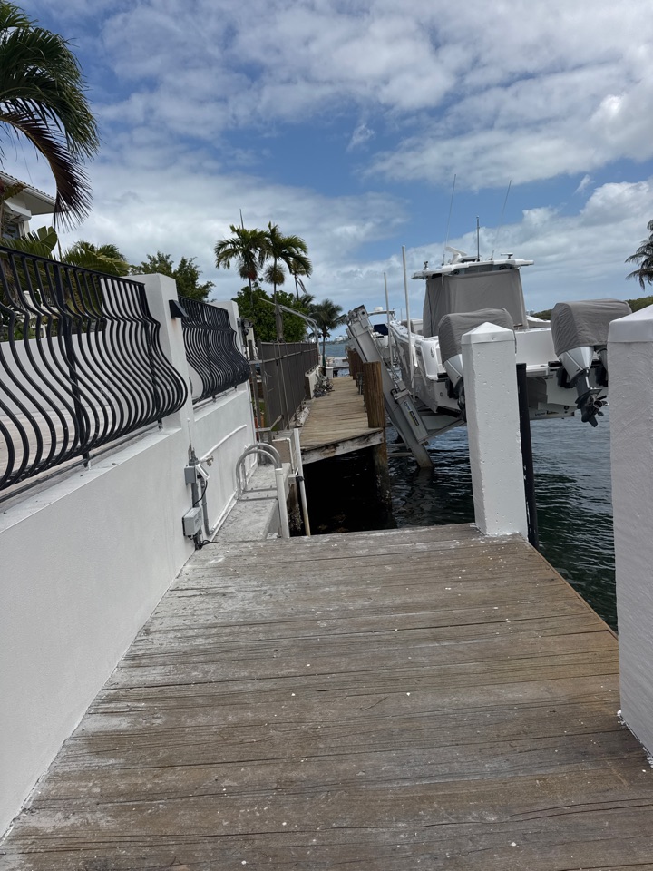 North Miami, FL - Installed new dock lights and repair boat lift