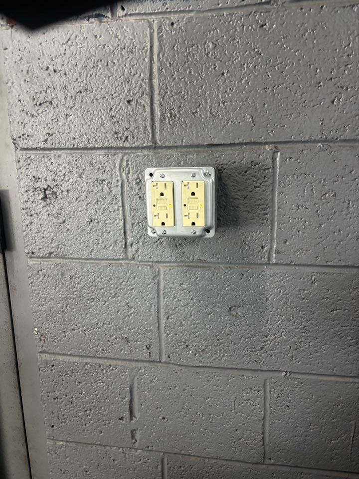 Install dedicated quad GFCI outlet.                              Nissan Dealership 