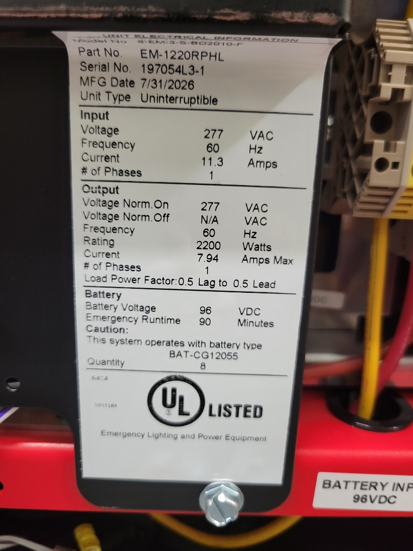Demo old Myers inverter.  installed new Myers inverter with batteries in Bailey elementary in Dover County FL 