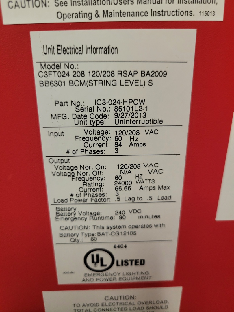 Orlando, FL - removed bad batteries and installed new Myers batteries in Inverter at Vineland premium outlet in Orlando, Fl