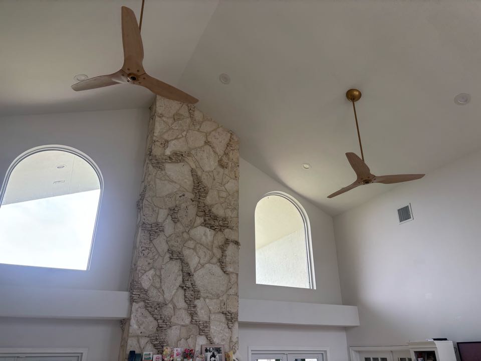 Troubleshoot and repair BAF haiku ceiling fans using 14 foot ladder.Plantation Fl 33325