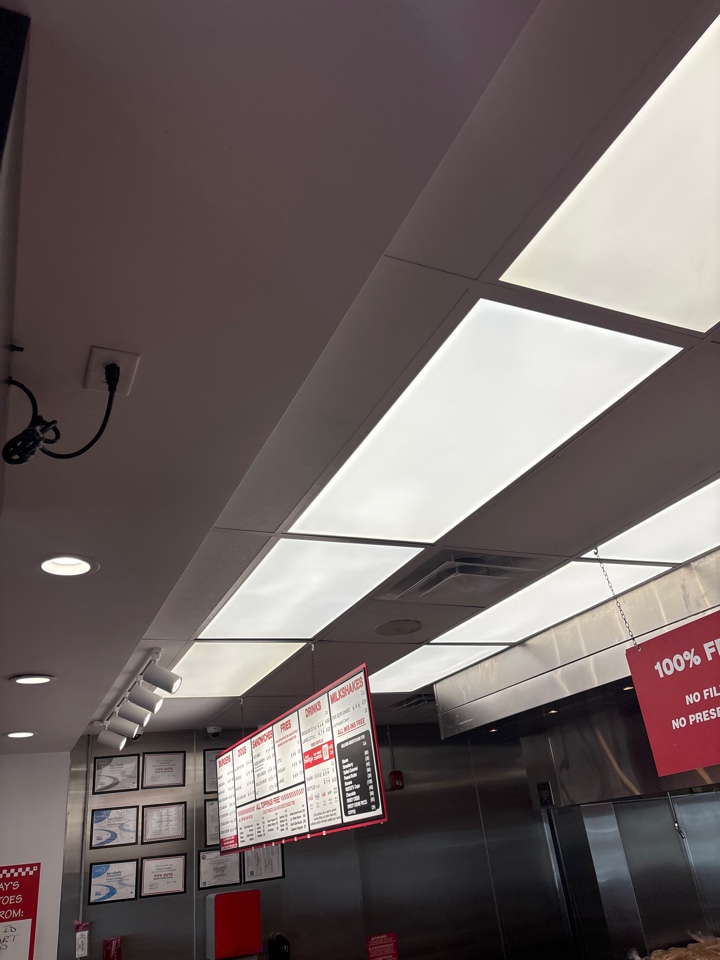Replace 2x4 light fixture FIVE GUYS. Hialeah Fl 33015