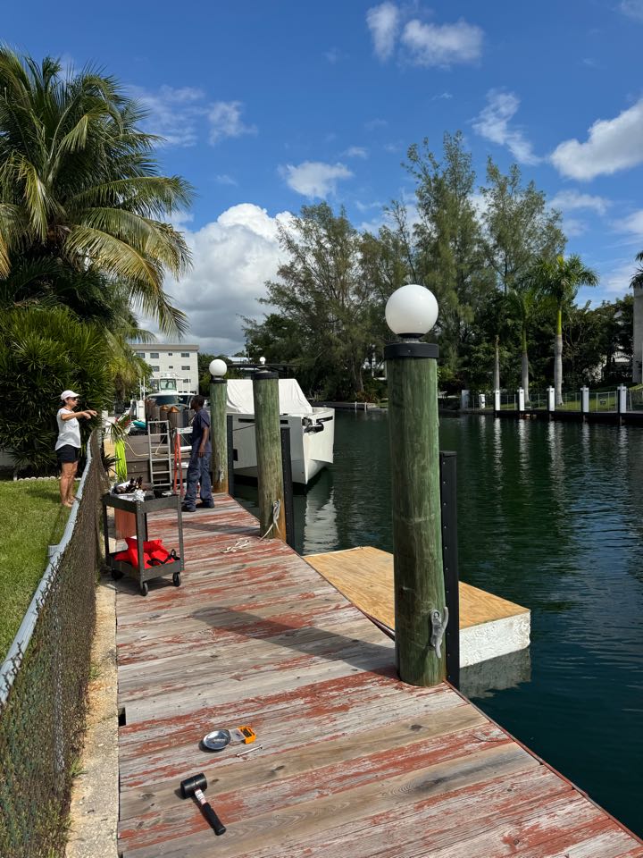 Repaired lighting on dock North Miami 33181