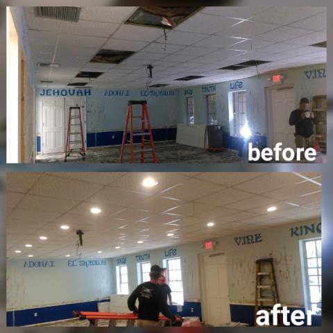 Energy efficient lighting installed by local electrician in Miami, FL. 
 For this client we removed fluorescent bulb fixtures and updated to recessed lighting.   Give us a call for an electrical light fixture replacement quote or if you want to learn about new high efficient LED and recessed lighting.