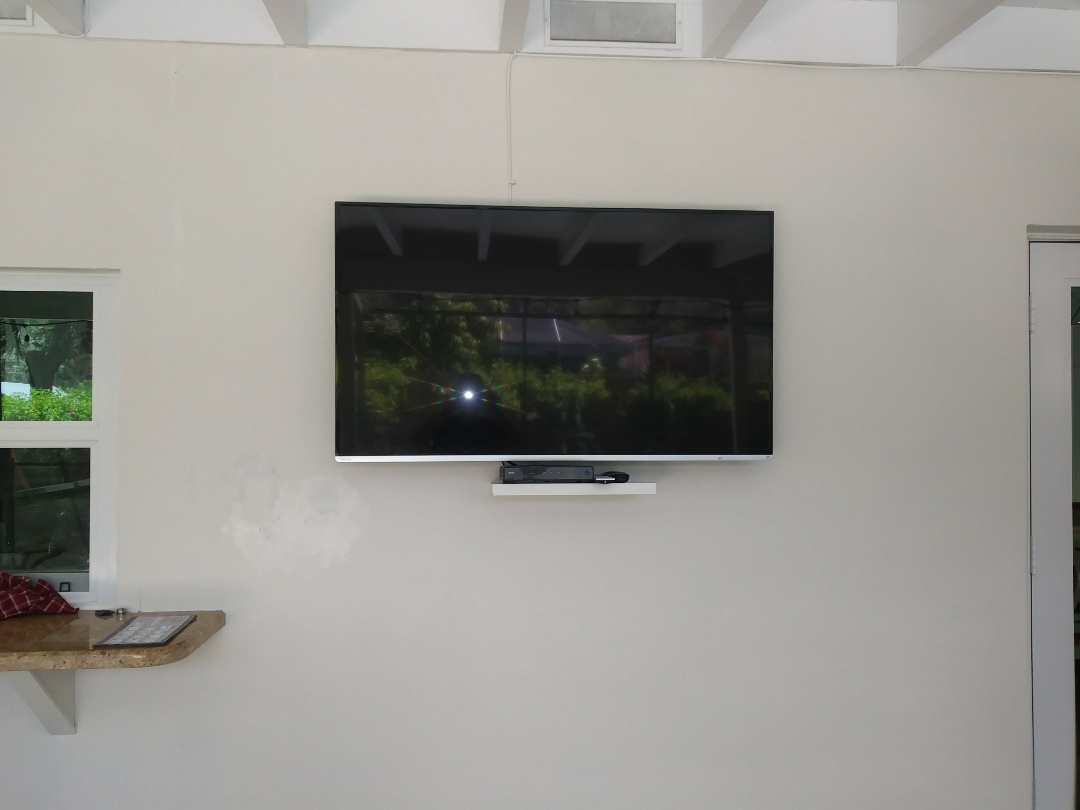 Install outlet for T.V. Mount shelf. To clean up and hide wires in wall. Palmetto Bay. Install outlet for T.V. Mount shelf. To clean up and hide wires in wall. Palmetto Bay.