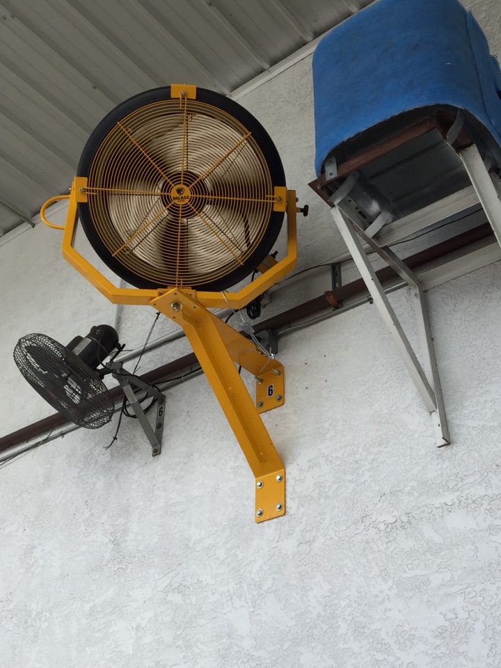 Installing new Big ass fans at bay linen in Clearwater FLORIDA Installing new Big ass fans at bay linen in Clearwater FLORIDA