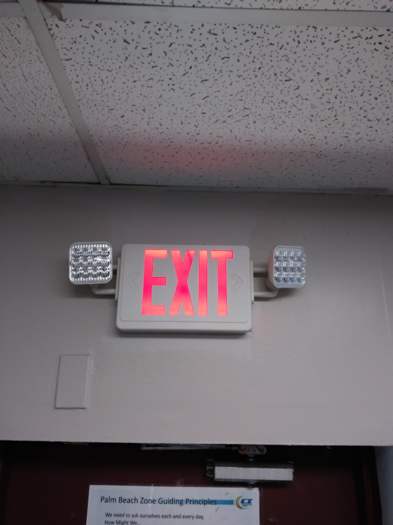 Replacing Exit & Emergrncy Lights. Old with New. Frito Lays. Pompano, Fl. Replacing Exit & Emergrncy Lights. Old with New. Frito Lays. Pompano, Fl.