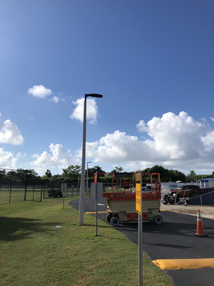 Repaired parking lot lighting at Gulliver Repaired parking lot lighting at Gulliver