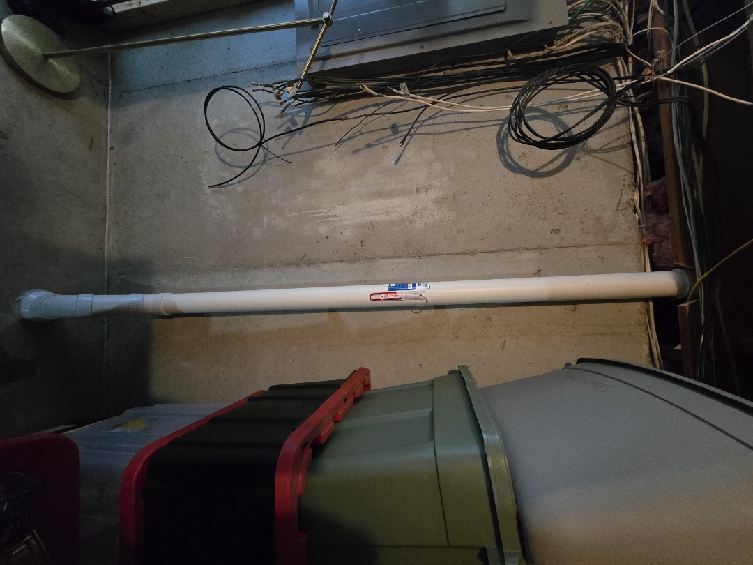 New radon mitigation system installment. 