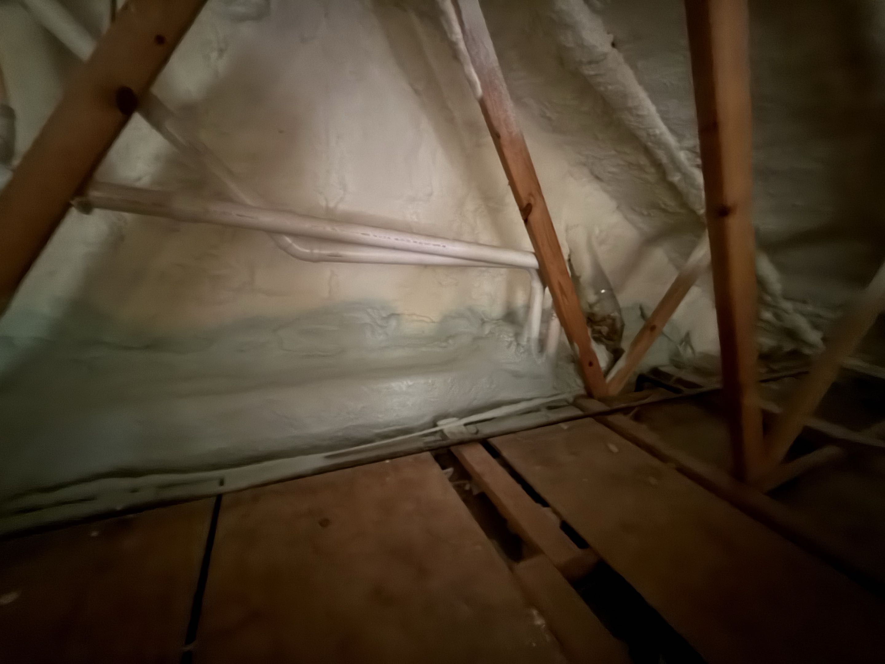 Eudora, Kansas. Homeowner  was experiencing condensation on their ductwork  in the garage. We came in and encapsulated the duct work with closed cell foam.