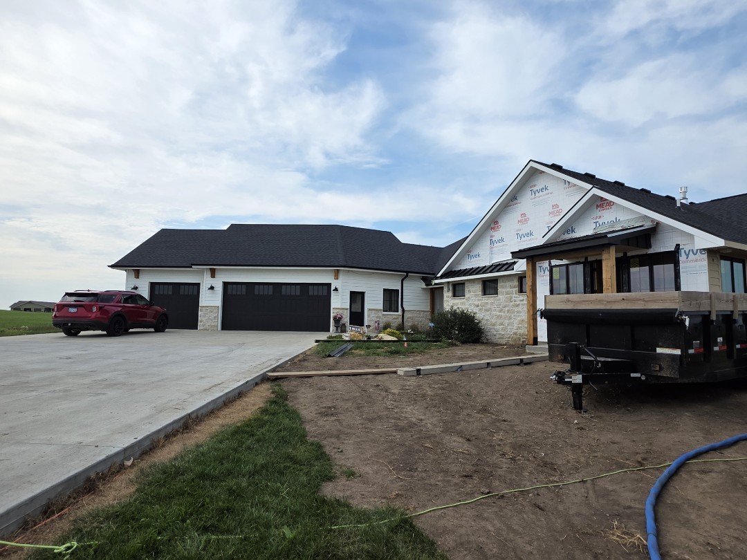 We insulated this family's home when it was built 4 years ago with open cell spray foam and cellulose. They were so happy with our quality of work and the performance of our product they invited us back to insulate the 2,300' addition.
They live next to Tuttle Creek Lake in Manhattan where it gets really windy and very cold in the winter. We are very glad be back here making sure the addition is just as comfortable and efficient as the original house.