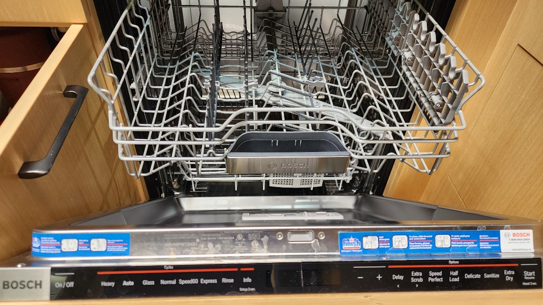 Upon inspection, the Bosch dishwasher exhibited unusual noise levels during operation, indicating a compromised sound dampener. I carefully accessed the dishwasher's interior, identifying the damaged sound dampener. With precision, I removed the remnants of the old dampener, ensuring no debris was left behind. I then installed a new sound dampener, securing it properly to restore optimal performance. The dishwasher now operates quietly, enhancing the user experience. The repair was executed with attention to detail, ensuring the appliance functions as intended.