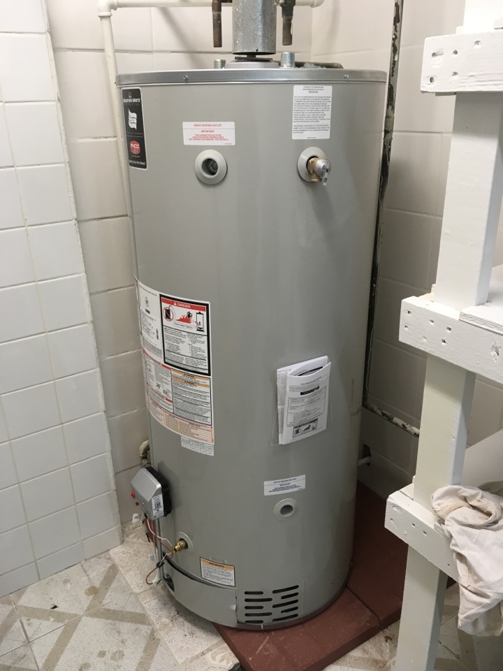 Installing new water heater.