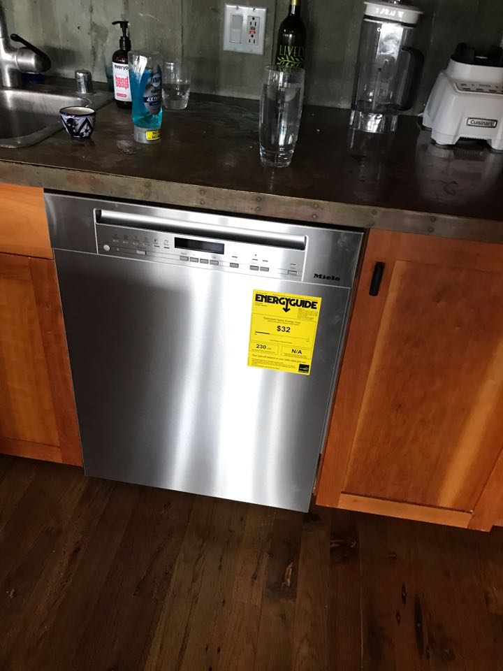 Installed new dishwasher and cleared lavatory sink clog. 