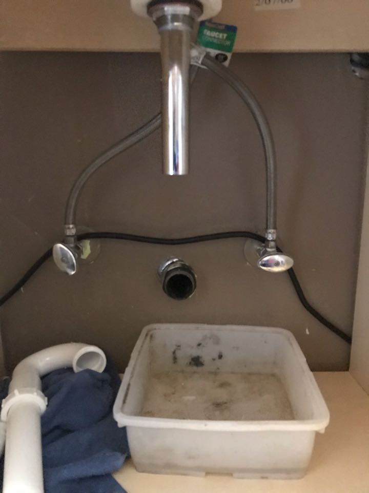Snaked laundry drain. 