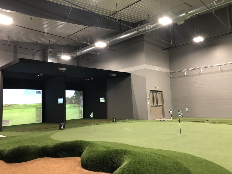 High School golf facility. TrackMan Simulators 