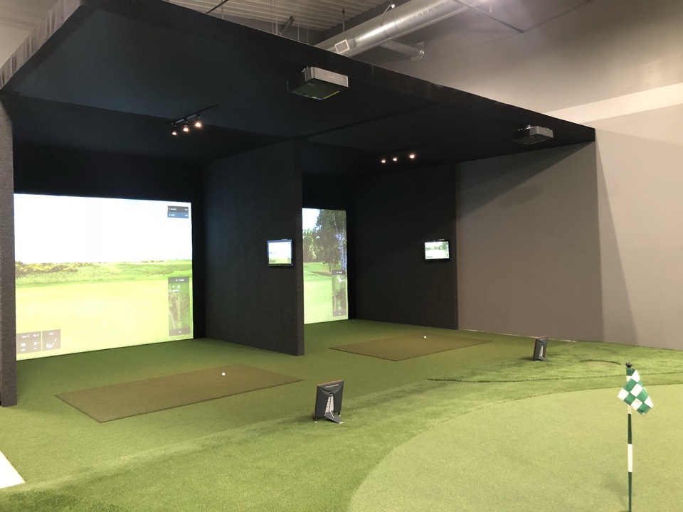 High School golf facility. TrackMan Simulators.  Best Golf Simulators on the Market.