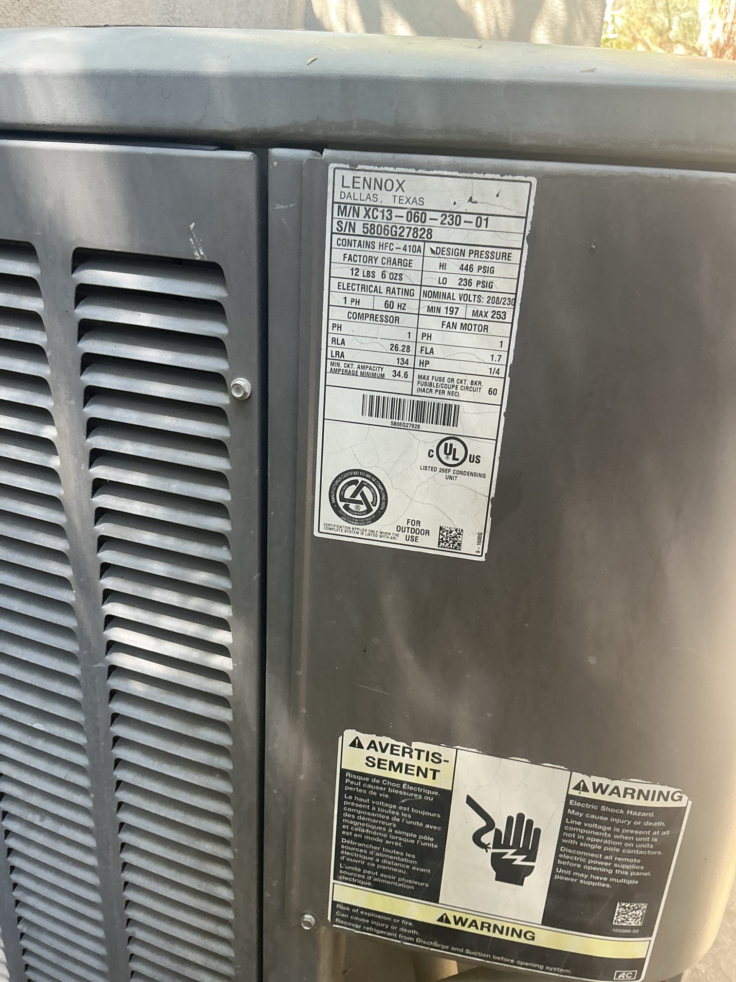 Diagnostic on 2006 equipment sn-7828 which serves living room and kitchen area. Found equipment with tripped high pressure electrical circuit do to failed capacitors. Replaced start and run capacitors and installed compressor start kit. Unit now operational though advise equipment in very poor condition well past life expectancy and struggling to do age. Recommend equipment replacement to avoid continuous costly repairs.  Attached estimate options for replacement below also emailed. Repair credit from today’s repair is applied towards replacement if decision is made to replace equipment. 