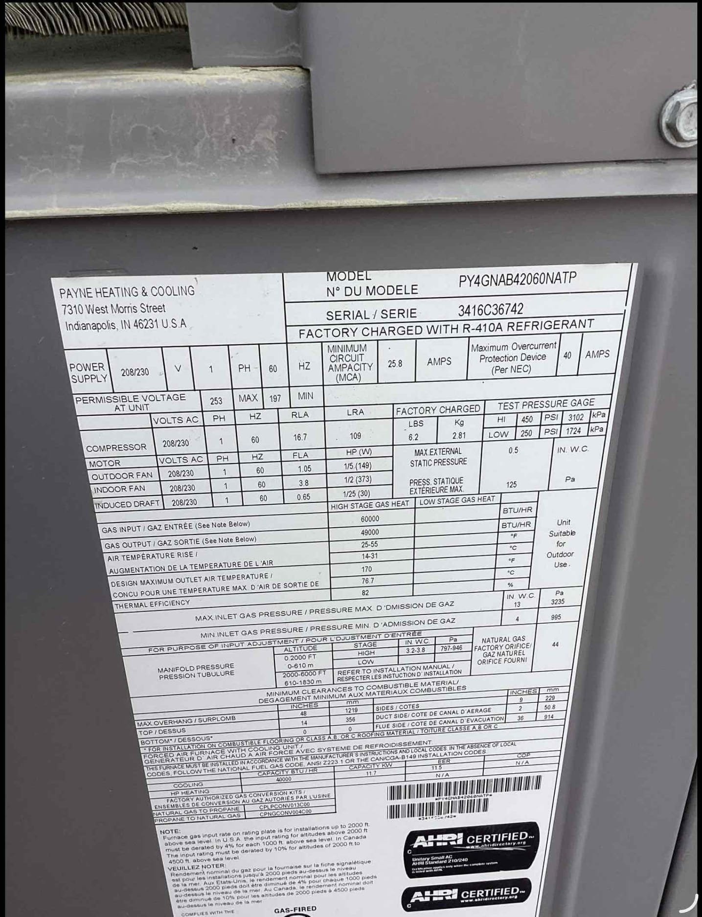 Performed annual AC maintenance on 2016 pain rooftop package unit. Washed washable filter. Checked amps, volts, capacitor, and cleaned electrical compartment. Check refrigerant levels, super heat, sub, cool, and temperature split. Cleared condensation line and cleaned coil. Found all electrical components in refrigerator levels to be within manufactured specifications. System is operating and cooling properly at time of service.