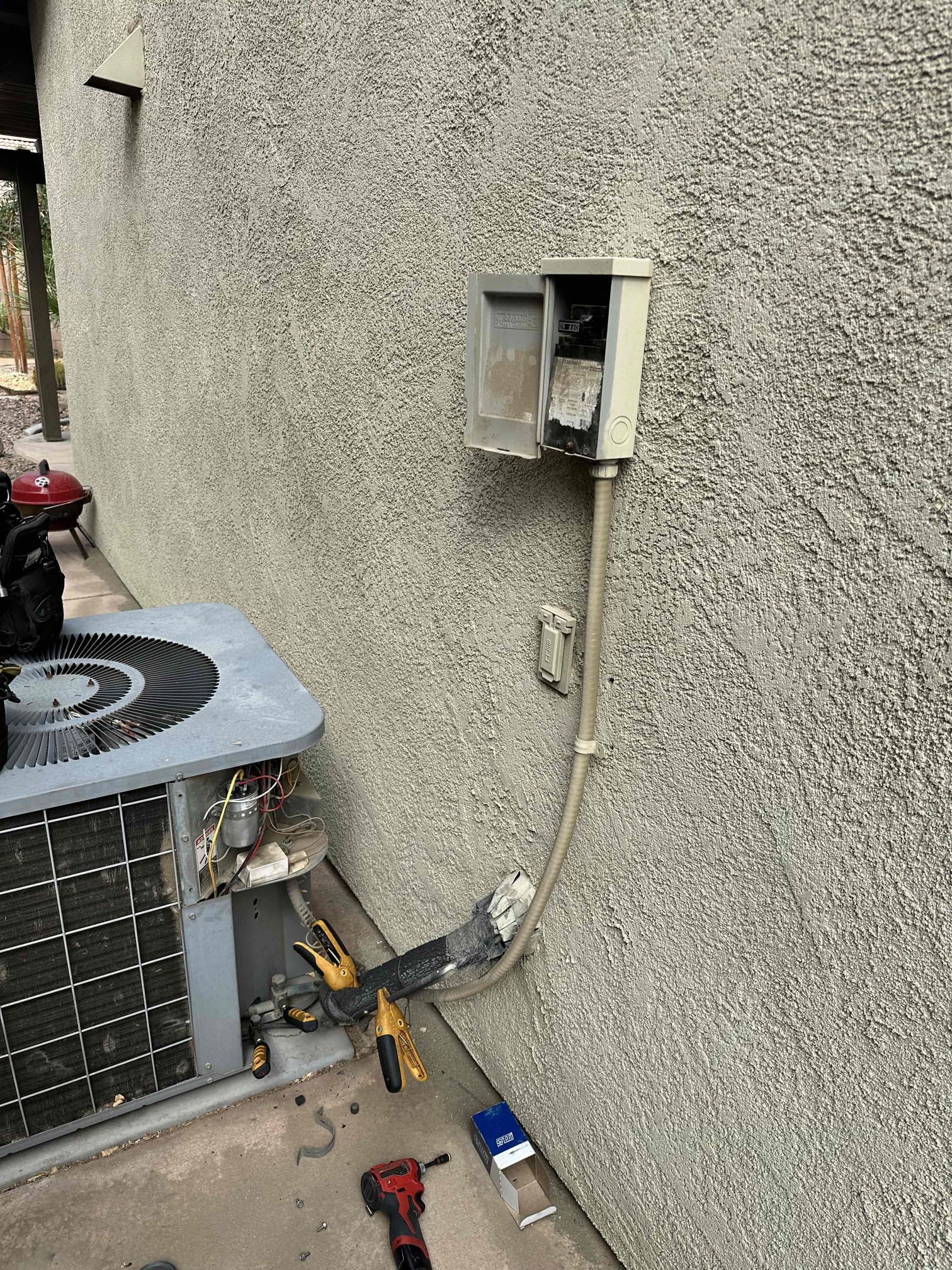 After Diagnostic found faulty capacitor replaced capacitor unit is up and cooling performed temperature split and pressures system has Freon temperature split 15 degrees system is cooling but not properly unit is r 22 no longer manufactured sent estimates for replacement system is past life expectancy also signed up client on comfort plan 