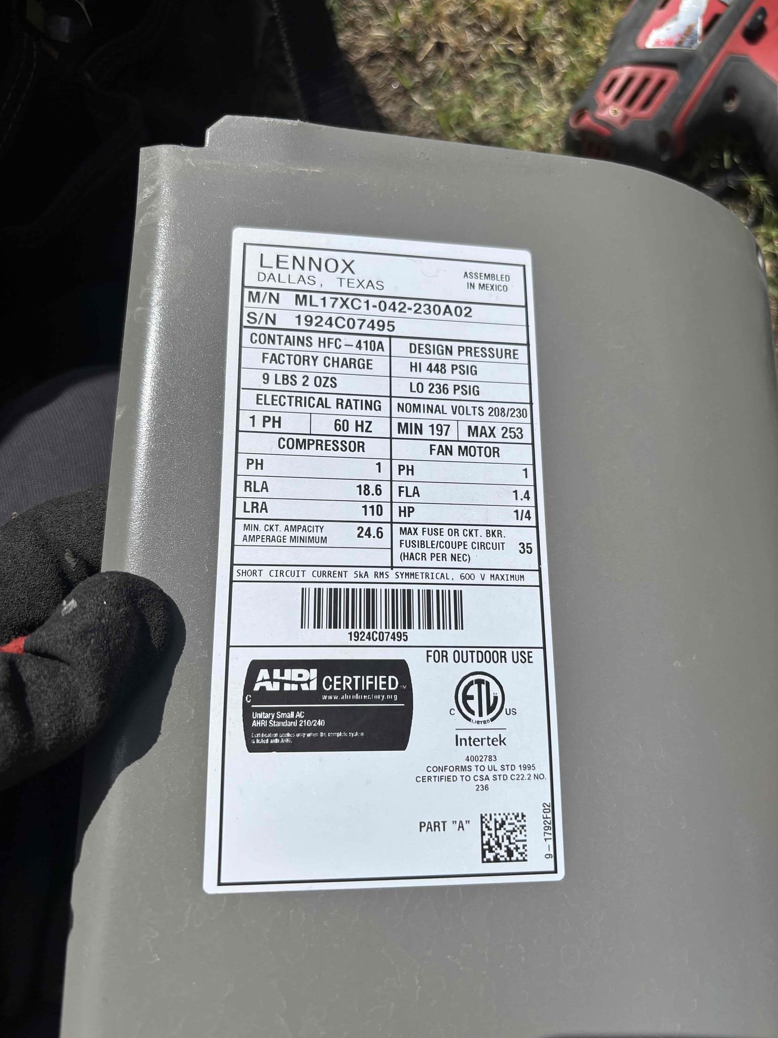 Upon arrival, Client had House set to 74 and it was reading 76 inside House. Client says that unit gradually goes up in temperature as temperature rise outside. Check all electrical components such as run, capacitor, and compressor and fan amps. All three are within range upon checking refrigeration levels found system extremely low on refrigerant and informed . Client system needs at least 2 pounds to help cool down the house properly. Also inform Client would recommend doing the leak search. System is very low on refrigerant most likely there is a leak in  system. Client wanted to add the 2 pounds of refrigerant today to help get through the summer and would like to be sent an estimate via email for a leak search. Client would also like a physical copy of receipt as well as a physical copy of estimate sent by mail.