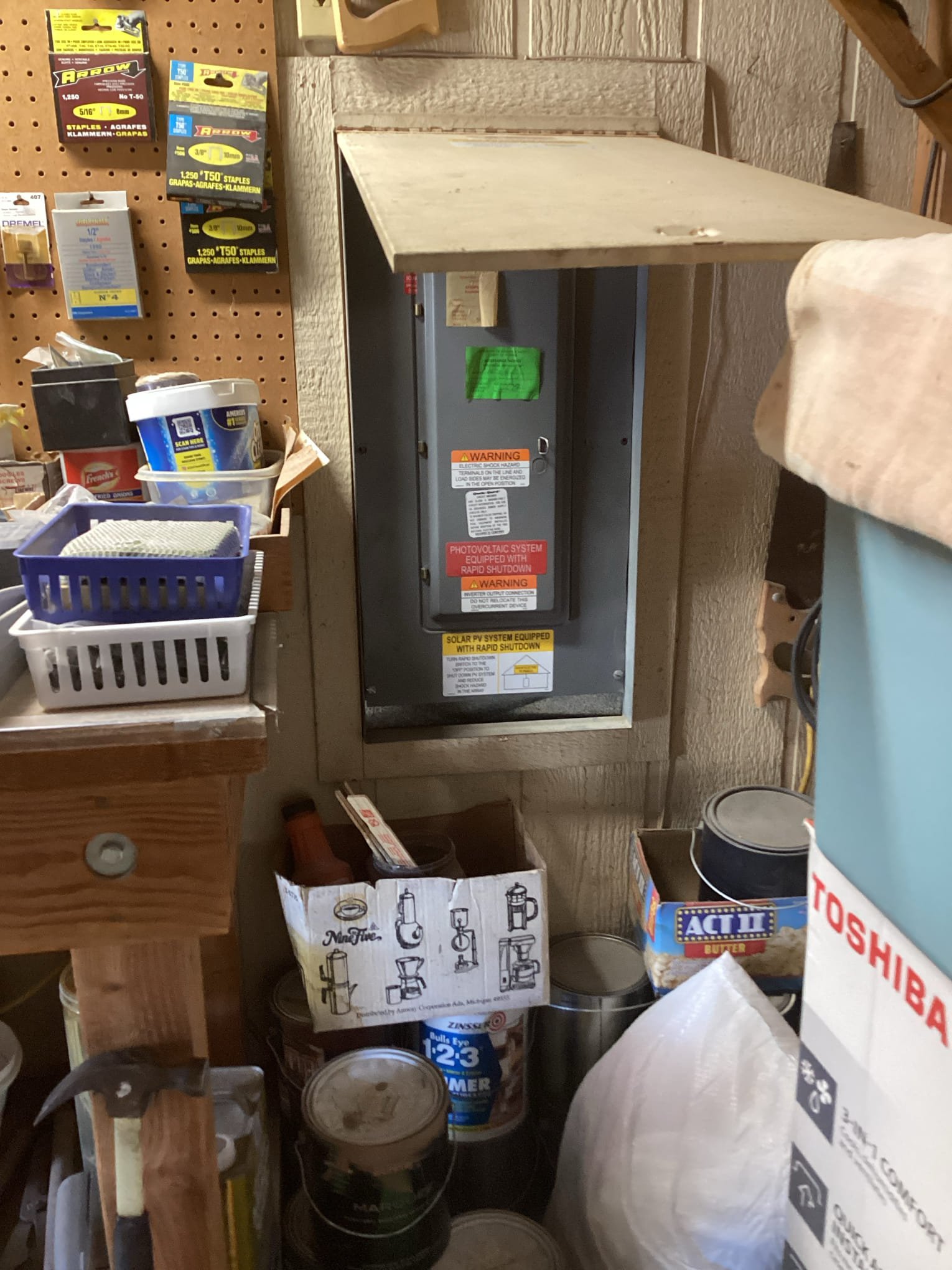 Arrived at customer’s home to give an estimate for running a new dedicated 20 amp 120 volt circuit for a microwave customer owns. Will run circuit from sub panel in shed, underneath home, and to desired location in kitchen. Bring coveralls for crawling under home.
