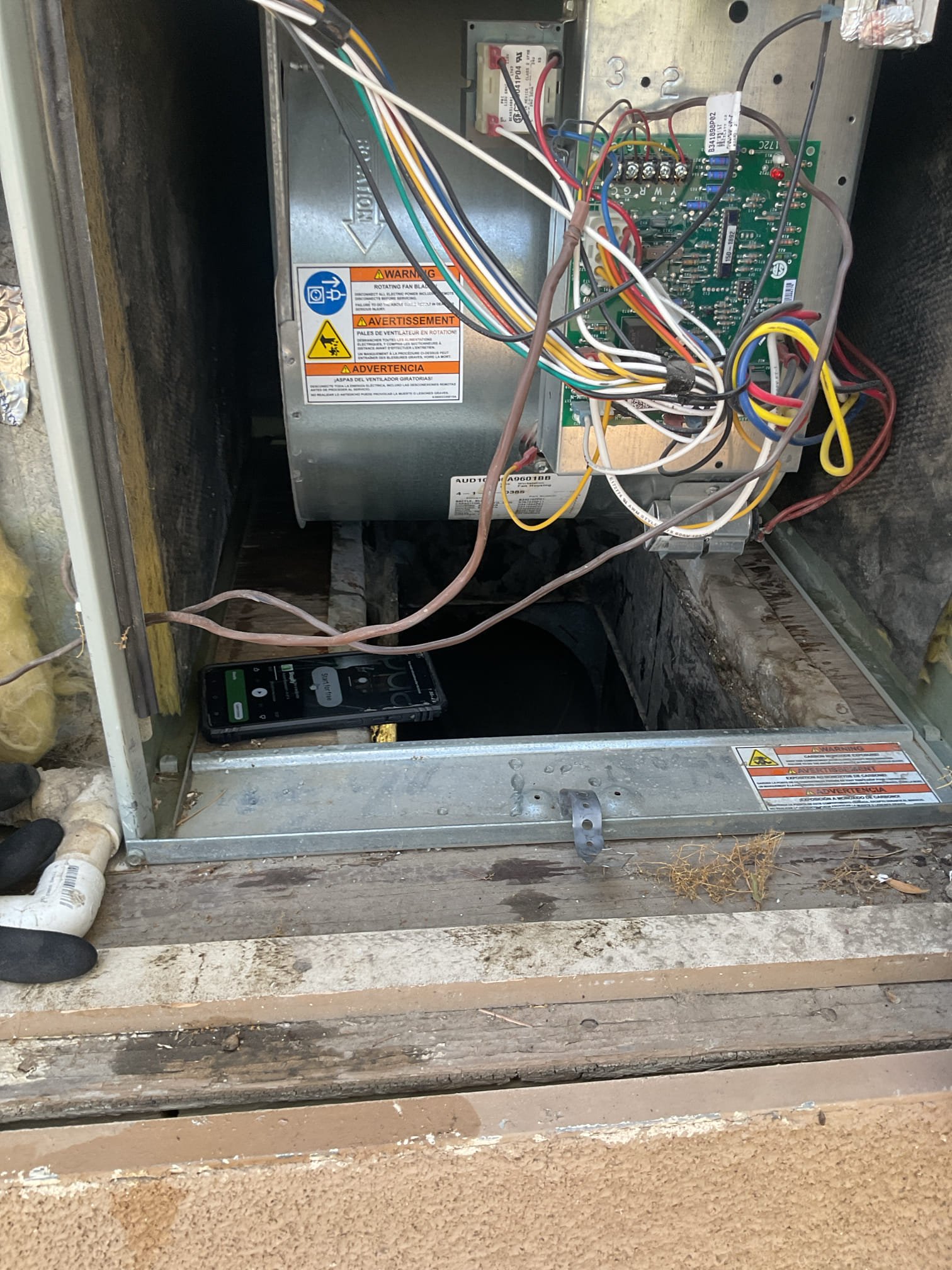 Performed a heating maintenance on three gas up-flows, located in two outdoor mechanical closets and one mechanical closet in the laundry room. Installed Jones valve/float safety switch at bedroom and living room units – paid via C. C. Checked blower motor amp draw and capacitors. Measured static pressure and temperature heat rise. All three gas furnaces executed the sequence of operation in heating. Replaced filters and cleared condensate drain drains. All three systems are functional in heating at the time of maintenance. 