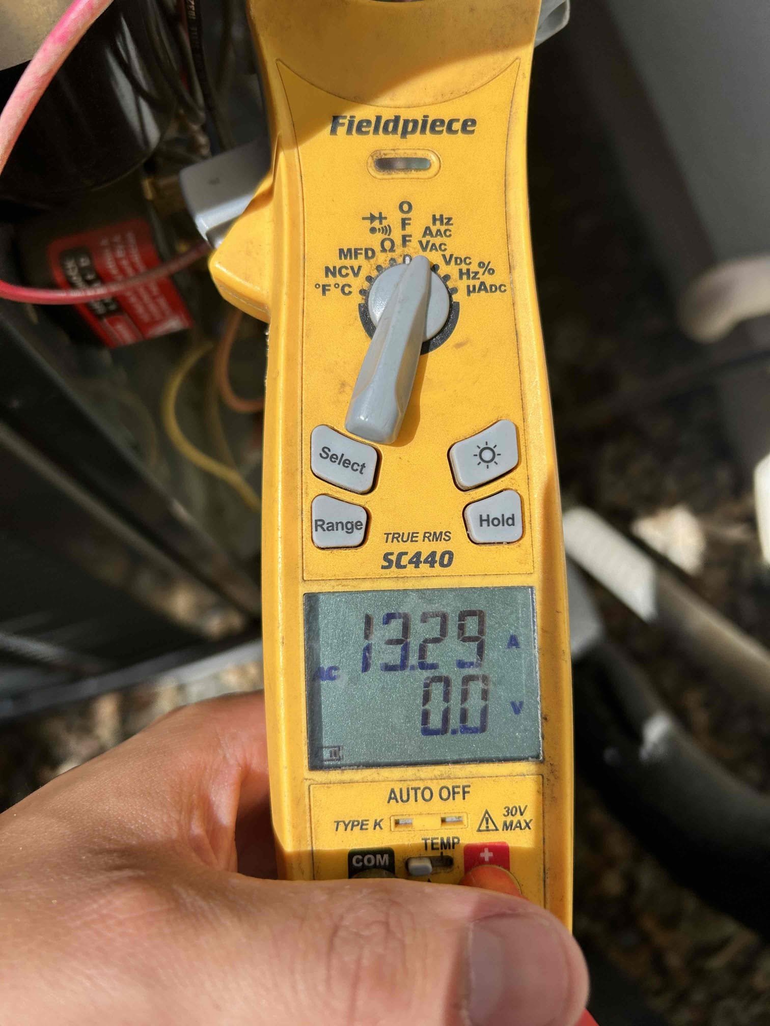 Performed annual maintenance on the 3.5 2017 Trane split-system.
 Replaced the 20 x 30, 14 x 24, and 8 x 8 air filters.
* Checked the T6 thermostat and verified the operating range and ability to reach the set point.
* Performed a full sequence-of-operations check.
* Inspected system levels and checked the compressor and electrical components.
* Checked capacitors and verified the dual capacitor rated 45/7.5 µF was within the appropriate operating range.
* Checked the start kit and verified its operating range.
* Cycled the system through startup and operation. No abnormal noise or issues were observed during startup.
* Client reported previously hearing a humming sound from the system without the compressor starting.
* Washed down the condenser coil and verified the compressor was not overheating. System is operating properly at this time of service 