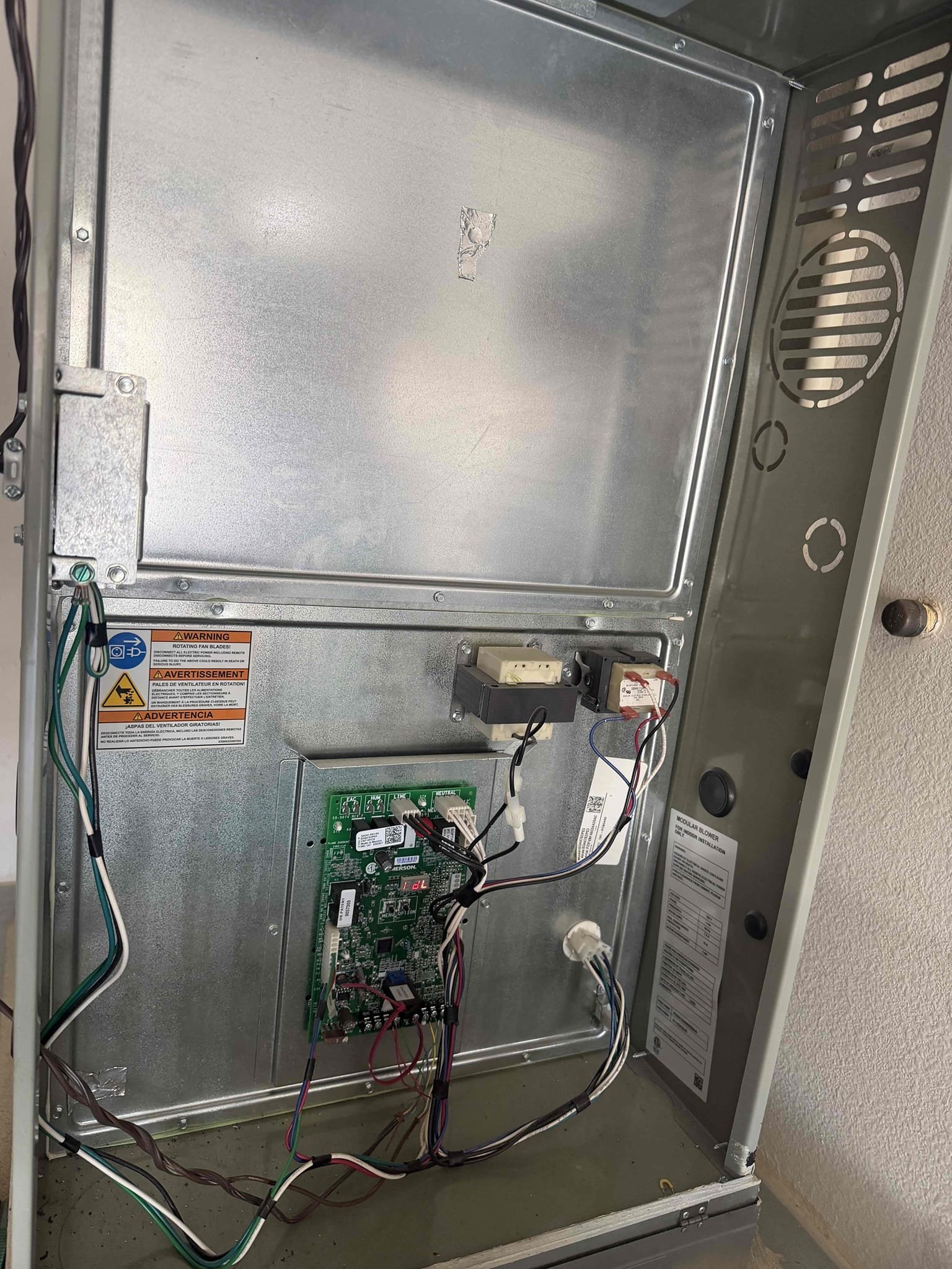Performed a heating maintenance on 2021 & 2018 American standard furnace, Filters located inside filter rack, fau located in garage upflow, changed filter, flushed condensation line through jones valve, on fau followed sequence of operation, checked for amperage and voltage, checked for blower speed, check for any loose connections, check for temperature rise, everything within range also cleared dust accumulated   inside electrical component. System is working within specification in heating at the time of maintenance.