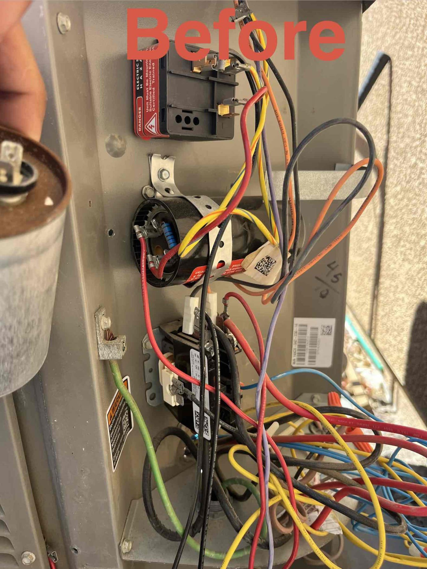 Indio, CA - 🛠️🛠️
Demand service
No cool

Upon arrival, client inform me that her system was making a growling noise

Client set thermostat to cool, condenser fan motor kicked on compressor growled multiple times trying to start

With further investigation, it was discovered that start kit and capacitor. We’re both completely out of range.
While testing equipment, it was also discovered that contactor was very pitted due to multiple attempts to start

Spoke with client
Recommend system rejuvenation
Client approved recommended repairs

🛠️
Replaced condenser fan motor
Capacitor, start kit and contactor

Cycle equipment
Rinse condenser coil
✅
System is now operating properly and within limit limits

