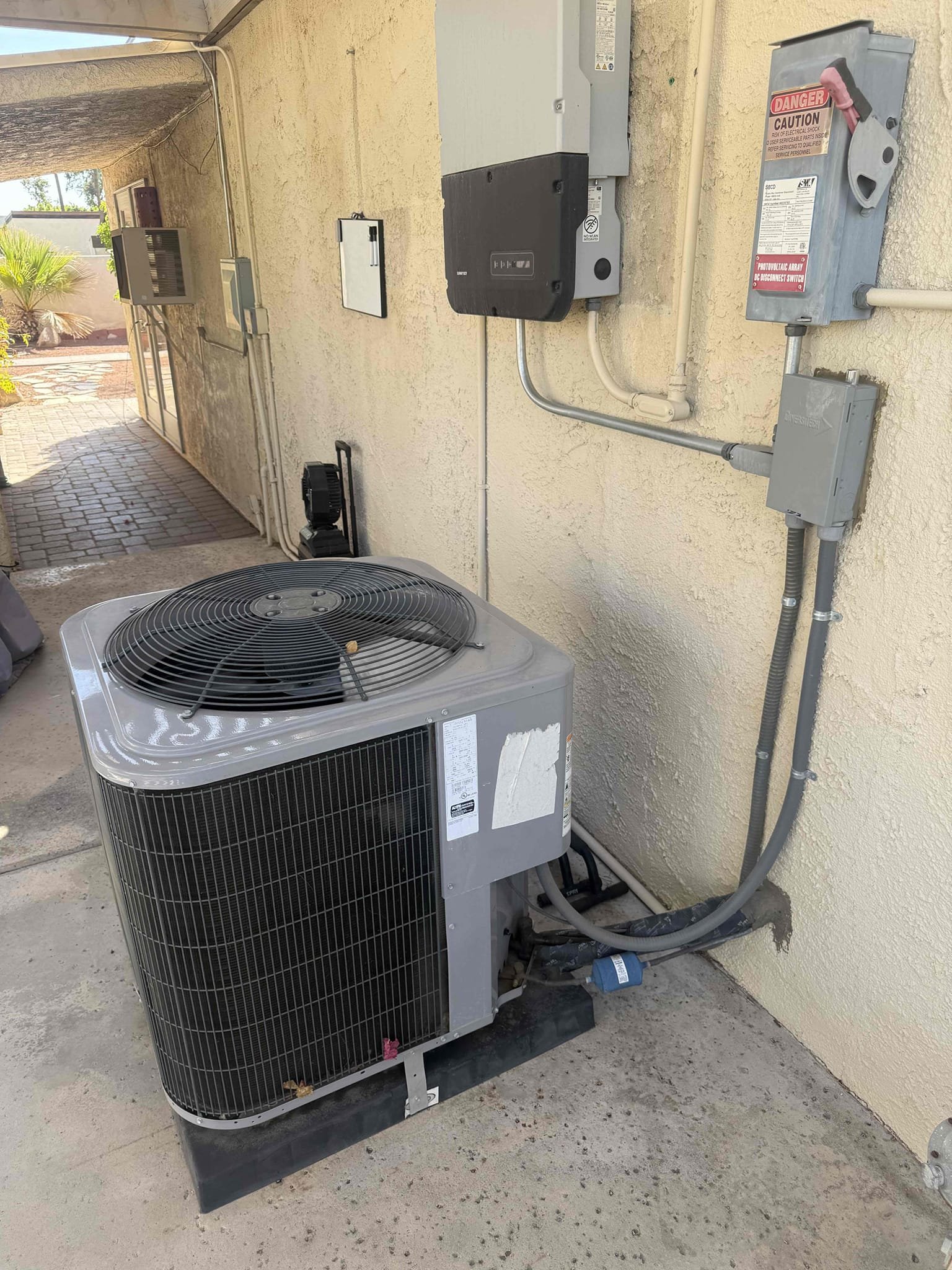 Performed annual heating maintenance on a 2004 Ruud furnace. Upflow fau is located in outdoor closet in front court yard. Replaced 20x25 filter located in blower compartment. Found water leaking out of coil onto the floor and indoor the blower compartment. Found condensation line clogged. Cleared condensation line and verified proper drainage. Courtesy vacuumed water out of return floor. Water was no longer leaked from coil onto floor nor into blower compartment. 

Cleaned out burners furnace. Verified heating sequence of operation is working properly according to manufacturer specifications. Checked and detected zero carbon monoxide. Checked capacitor for blower motor. Checked temperature rise. Everything checked out in range. Nest thermostat checked out operational. Cycled cooling after and verified system switched to cool. Client renewed HFCP paid via CC. Heater is working at this time of service. 