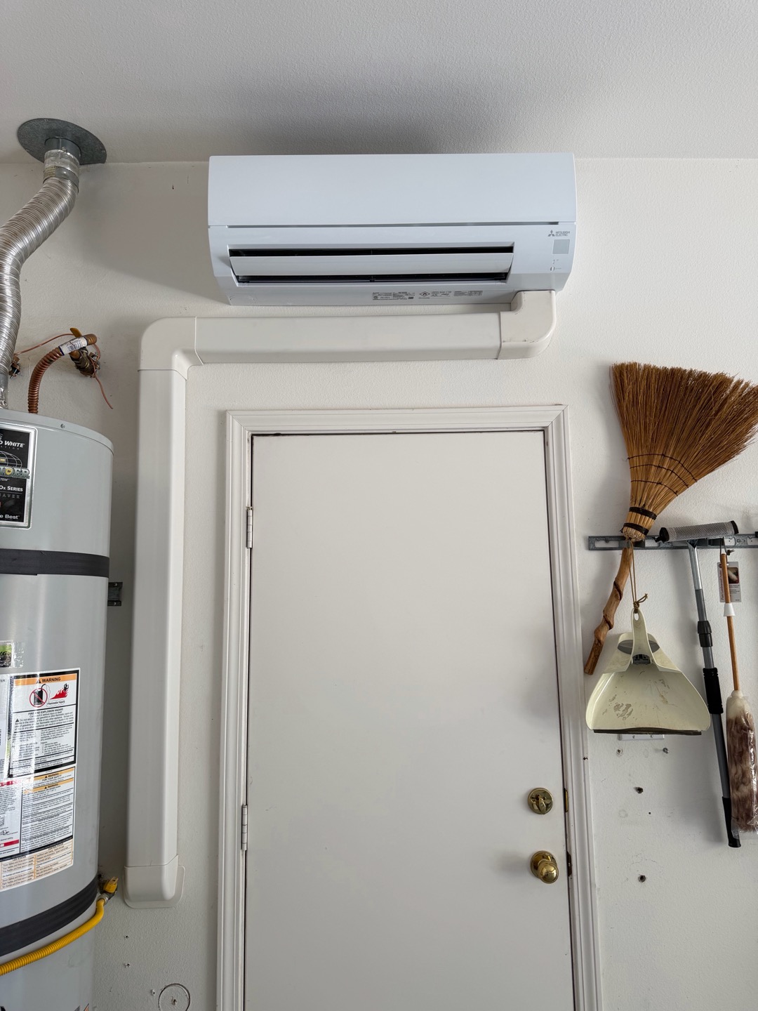 Will need electrical department to run electrical from breaker panel through attic to other side of home. Air handler above side door. Outdoor unit too right side of side entry door in rocks on pad. 