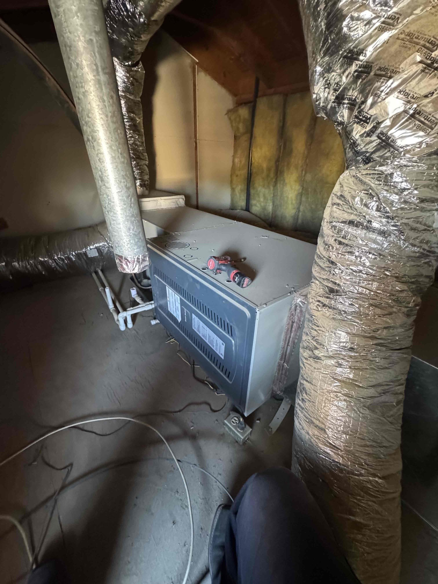 Maintenance for heating on an American standard silver series 4 ton horizontal heat pump. Access to FAU on top of roof in an axis panel condensing unit located on roof of garage. 24 x 24 filter located in front of master bedroom. Condensation line cleared filter changed. Emerson thermostat working properly. Check system sequence of operation. Checked FAU running amps, checked all electrical and safety verified motherboard is calling for heating. Check temperature split. System is working per manufacture spec. Home is heating properly.