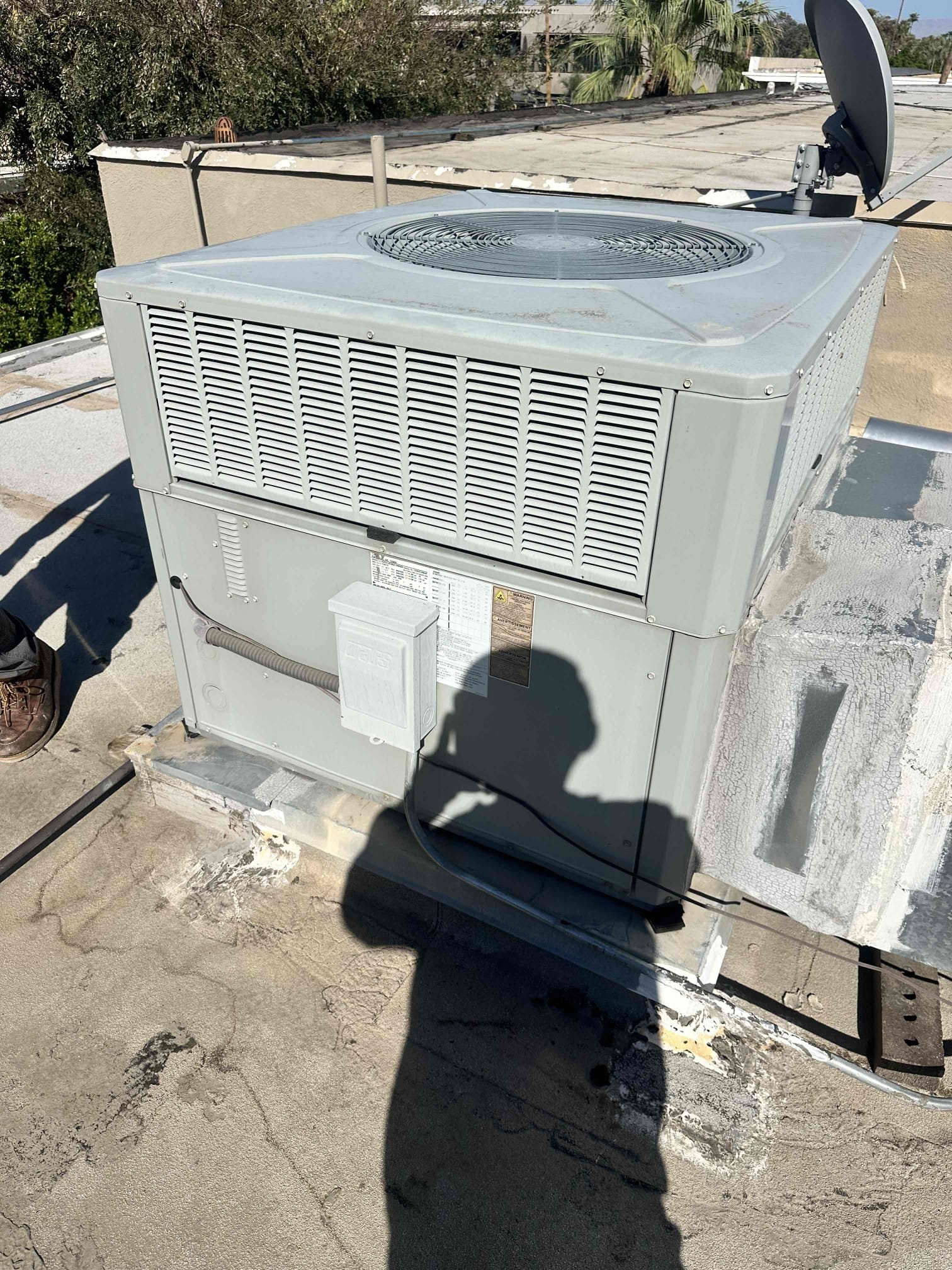 Palm Springs, CA - Upon arrival, client stated there was water leaking from the roof top to the first floor. Went upstairs checked package, units. There’s no water visible advised client there’s no way the water would be leaking from the roof to the first  floor not going through second floor first It’s not from the air conditioners. 