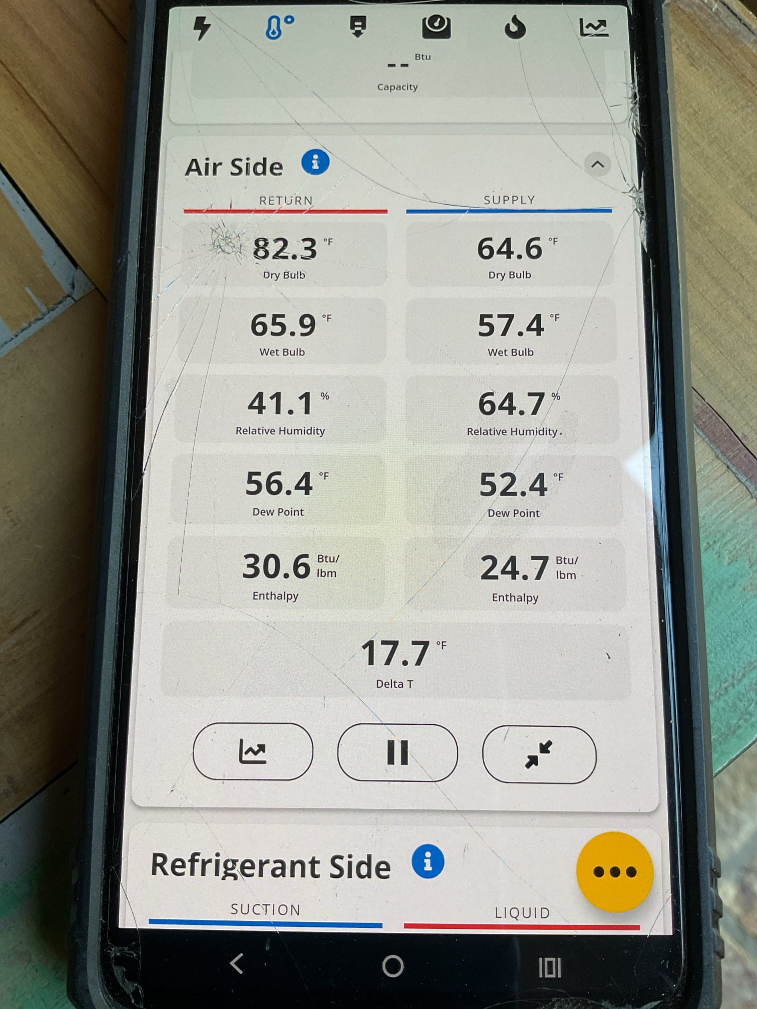 Indian Wells, CA - Demand call: thermostat error code

During service, replaced defective float safety switch on platinum system. Tested and cleared primary drain line – courtesy. Repair under warranty.

Error code on ECOBEE thermostat stated system had shut down on two consecutive days, stating there may be a problem with HVAC system, due to excessive temperature heat rise inside of the home. This is symptomatic of an outdoor unit that has powered down. Charged older system with 1 pound of refrigerant and double checked my previous electrical readings – capacitors, running compressor amp draw, starting compressor amp draw. Also measured a 30° temperature split (above coil/blower housing). I believe, theoretically, that the system has shut down due to compressor thermal overload. Educated clients concerning the cause and reassured them the issue should not arise again due to lower ambient temperatures. Charged clients credit card on file for refrigerant. Both systems are cooling the home at the time of s