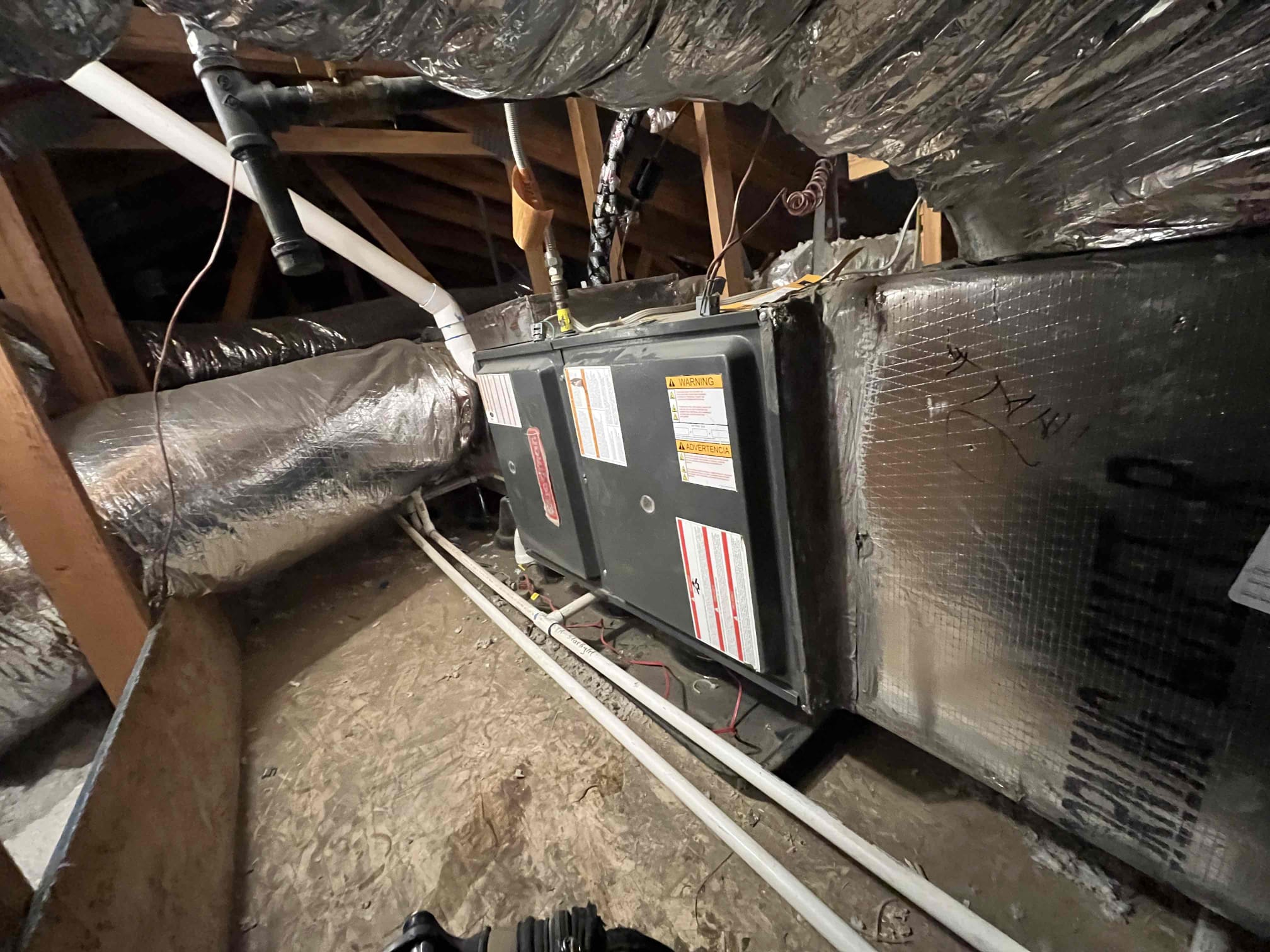 ⚒️⚒️
Demand service
No Cool

Upon arrival, Client informed me that his system has stopped cooling
Indoor blower was not kicking on, but outdoor condenser was working

Went up to the attic for further investigation after test testing circuit board and blower motor. It was determined system had a ceased blower motor.

Spoke with Client we talked about repairs.  And maintenance agreement.
Client approved

After the repairs were made verified blower motor operation
Check refrigerator pressures
Checked capacitor, fan motor, and compressor
Thermostat checked out OK
Replaced filters throughout the house
Cleared condensation from outside
Rinsed condenser coil
✅
Cool equipment is now operating properly and within limits