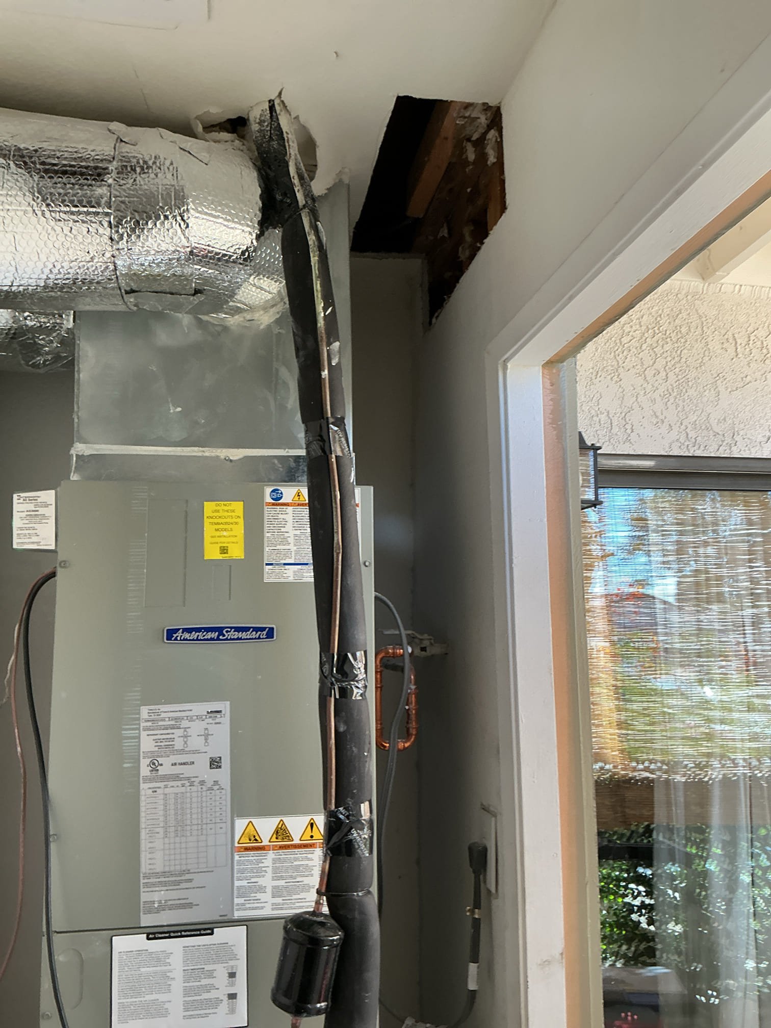 Arrived to cut drywall next to furnace per Jonathan’s notes.