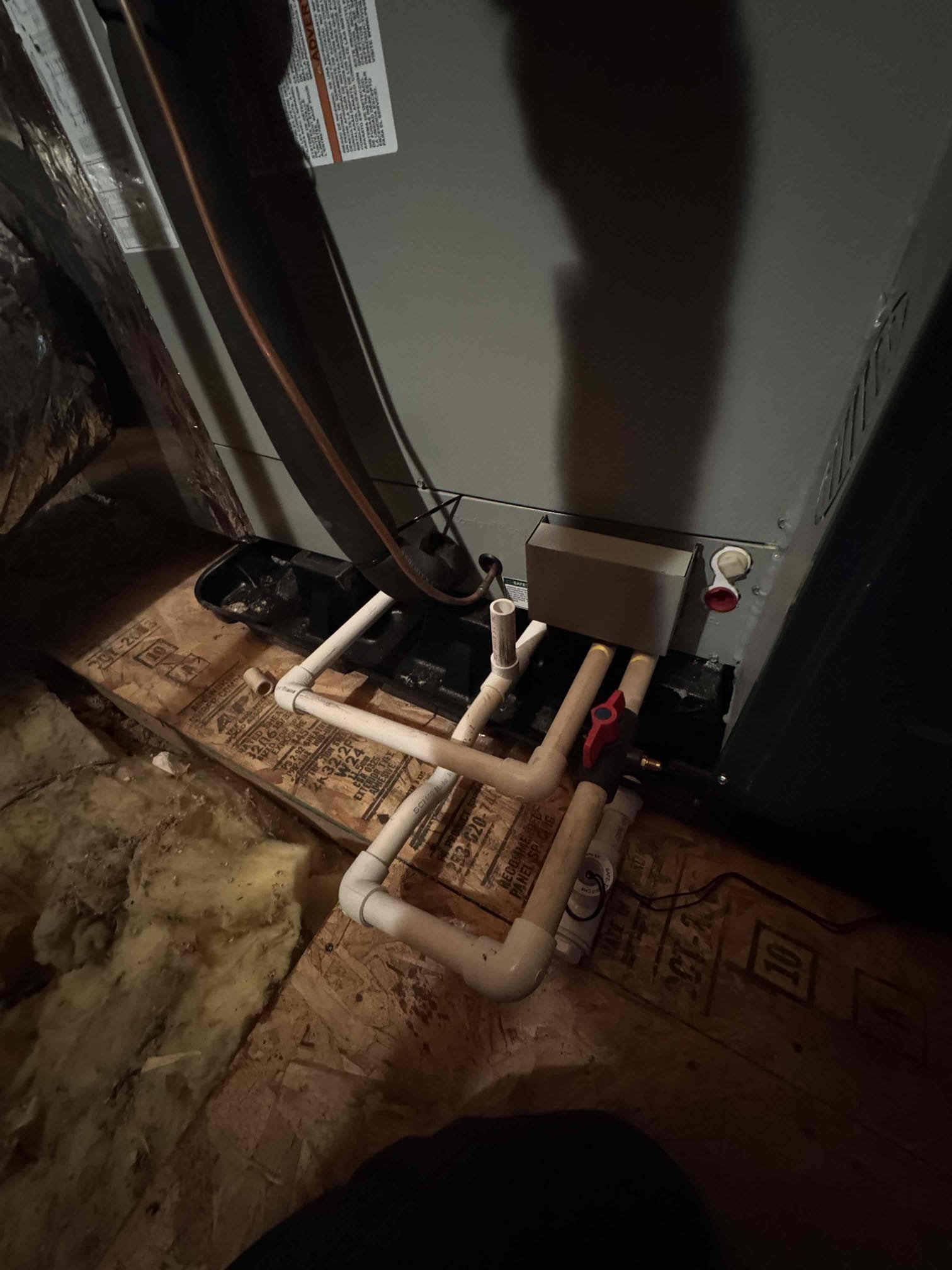 Maintenance for heating on an American Standard gold series 5 ton horizontal heat pump. Attic access located in master bedroom closet. 20 x 25 filter located in hallway 14 x 14 in master bedroom. Condensation line cleared filters changed. Honeywell thermostat working properly. Checked system sequence of operation. Checked FAU on correct mode of heat, checked motherboard, checked all electrical and safety, verified condensation line is draining. Cleaned out FAU and crawlspace in attic. System is working per manufacture spec. Home is heating properly.