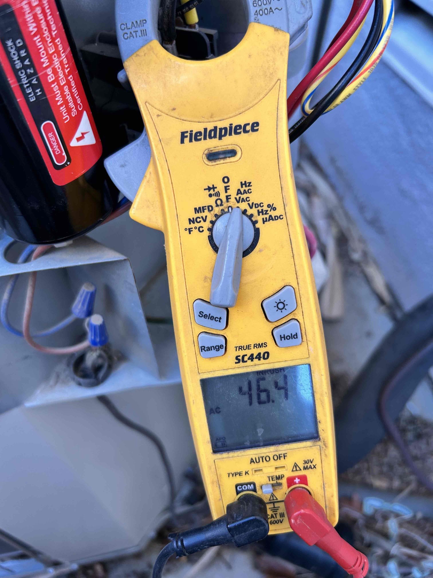 Performed annual maintenance on both indoor and outdoor equipment.

Maintenance and System Inspection
* Replaced both air filters: 20×25 and 14×25.
* Checked both thermostats and verified they were operating within range and calling for heating and cooling.
* Inspected blower motor capacitors, checked motor amperage, and inspected the flame igniter.
* Checked cooling compressor amperage, condenser fan motor amperage, and startup amperage.
* Washed both outdoor both condenser coils.
During the operational check, the 5-ton compressor was found to have an elevated startup amperage of 144 amps. Recommended installing an approved hard start kit to assist with compressor startup.
Installed the approved hard start kit, which reduced the compressor startup amperage to 46 amps.
Will provide estimates for the additional circuit and supply work.
The client is also interested in a new supply grille. An estimate will be provided. 16x10
Both systems were cycled and tested in cooling mode. Systems ar