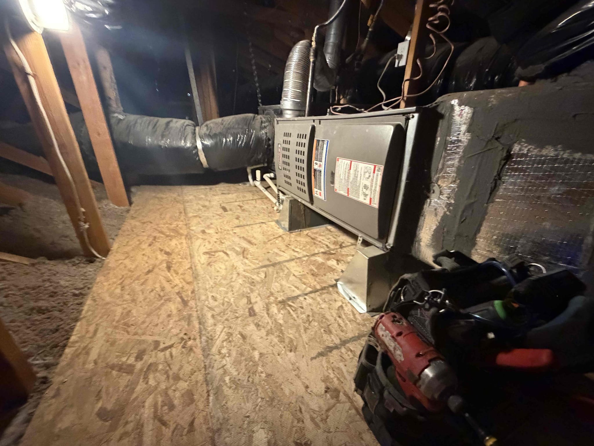 Performed an inside safety maintenance on a Lennox furnaces. Filters located in hallway ceiling, attic access located in hallway, changed 20x30 & 14x14 filter, flushed condensation line, on fau followed sequence of operation, checked for amperage and voltage, checked for blower speed, check for any loose connections, check for carbon monoxide, check for temperature rise, check for capacitor, everything within range also cleared dust accumulated inside electrical component. Systems are working within specifications in heating at the time of maintenance.