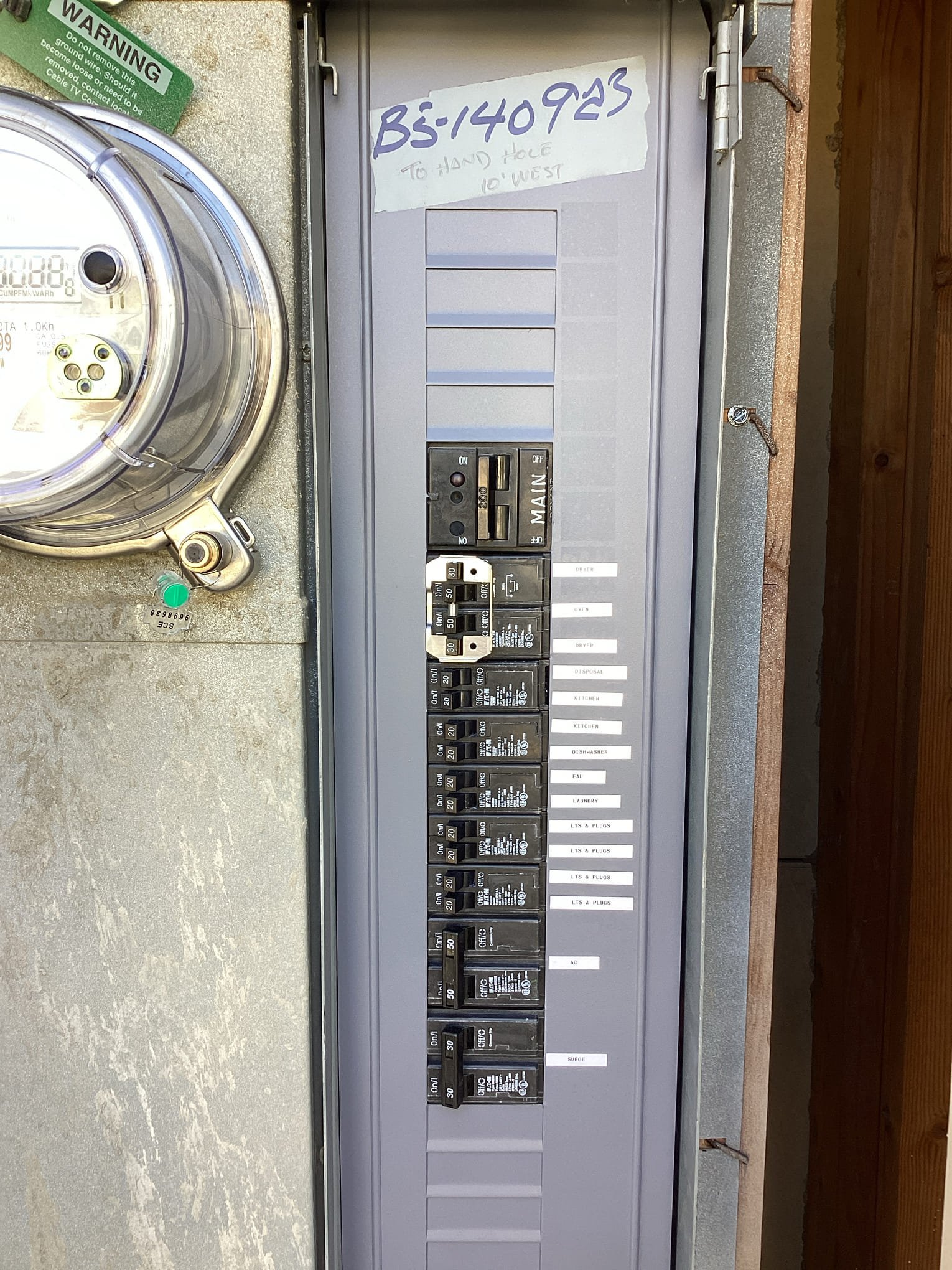 Arrived at customer’s home to complete a panel tune up on main breaker panel and install whole home surge protection on panel as well. Removed all existing breakers from panel and replace them with new Eaton breakers. Installed whole home surge protection on the bottom of panel, cleaned can out, tightened all connections, repainted cover, and relabeled panel. Confirmed work with customer to complete scope of work for today.