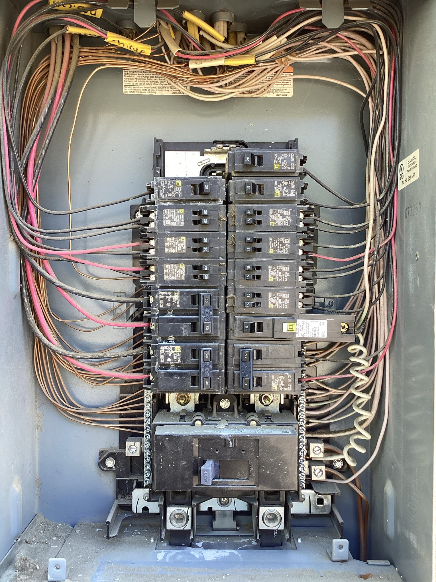 Arrived at customer’s home to diagnose bathroom outlets non op after customer used hair dryer. Found that breaker for bathrooms was in the tripped position, but did not look like it. Removed breaker, cleaned dirt out, and reset breaker to restore power to circuit and resolve issue.