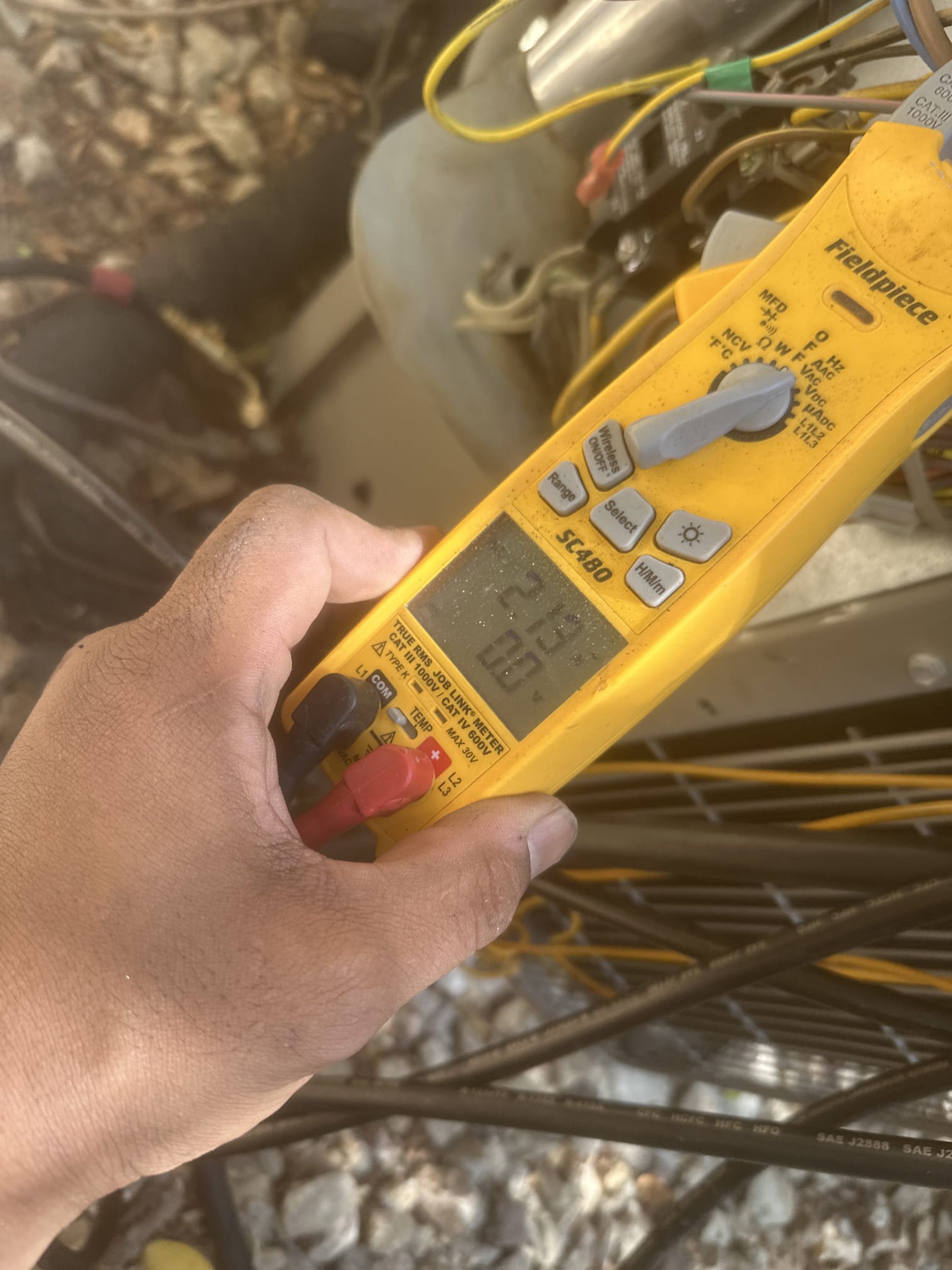 Upon arrival, found the indoor equipment operating; however, the outdoor equipment was not running Verified proper 240V supply to the contactor and found the contactor was not engaging. Measured 22V at the contactor. Disconnected the low-voltage wiring and verified proper voltage from the outdoor control board. Applied 24V directly to the contactor, allowing the outdoor equipment to cycle on.
Upon further inspection, found the system completely flat on refrigerant, preventing proper cooling operation.
Recommendations: Will provide the member with repair and equipment replacement options for review. The system is currently not cooling properly.
