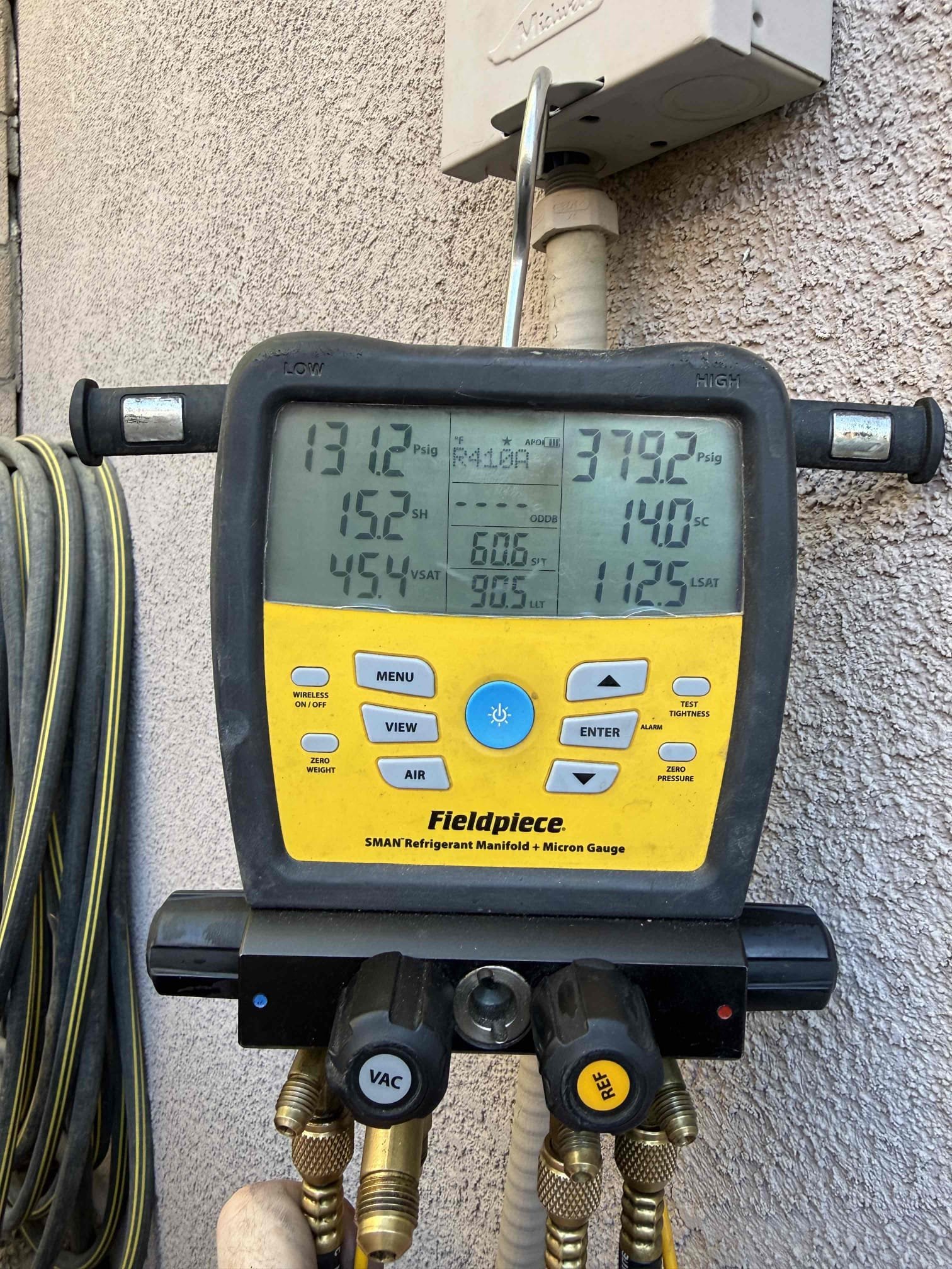 Homeowner noticed ice on his refrigerant lines and turned it off. Upon arrival I turned system back on (2012 Aprilaire/Bedrooms). Filter was clean, system was running fine and refrigerant charge was to specs but was bouncing around. Blower capacitor was in range. Let system run and monitored and eventually blower motor slowed and seized. Discussed repair versus replacement of system. Homeowner went with repair and will look at replacement during winter to see if any promotions happen (he needs to replace water heater). Replaced blower motor and it needed 4-leg mount. New 10uF capacitor. System is cooling properly now. 2-year warranty.