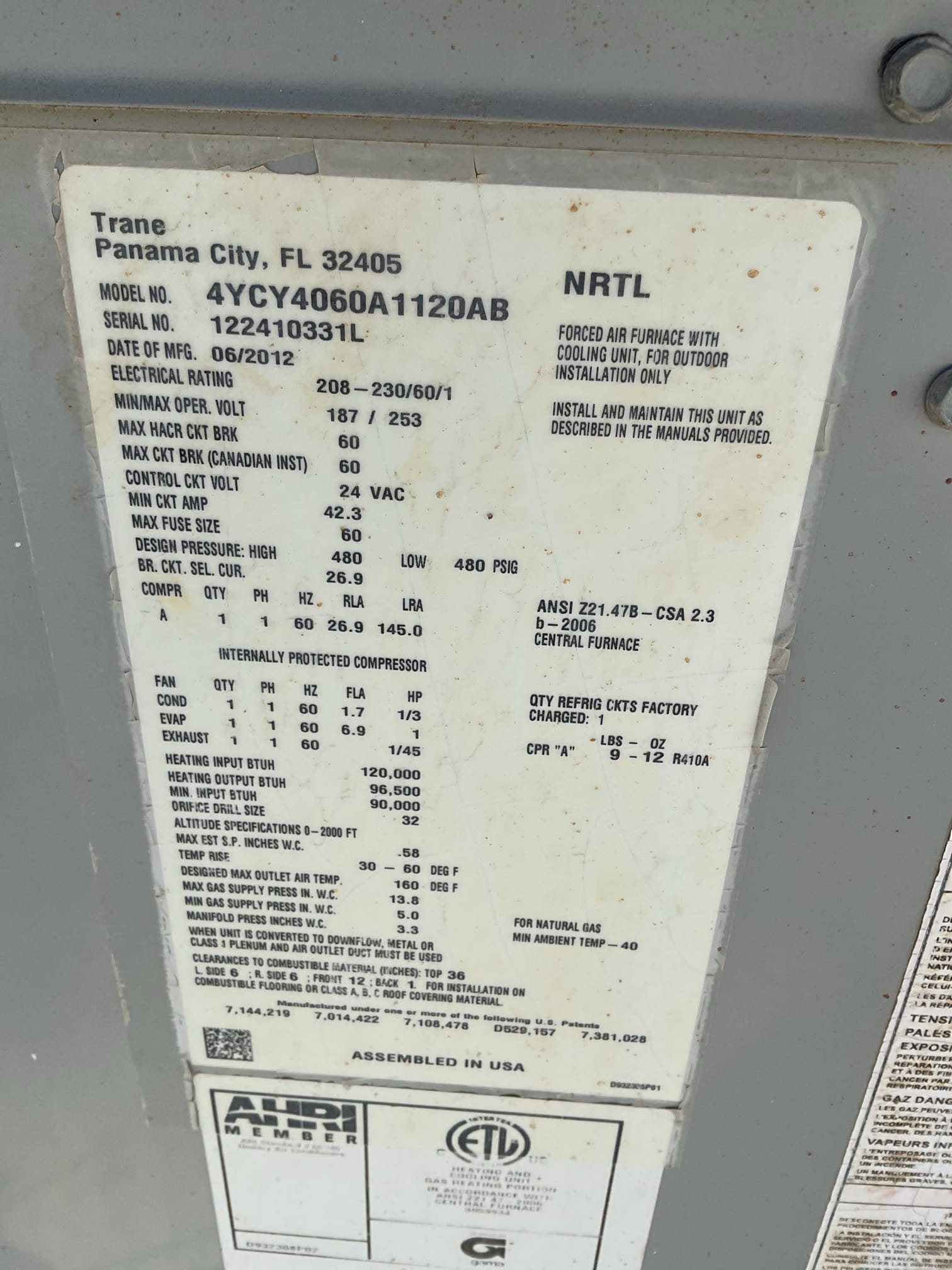 Perform a safety inspection and service maintenance on a natural gas package, installed on the roof. Equipment cycle through the sequence of operation in heating. Checked hermetic/fan capacitor. ECM blower motor. Check temperature heat rise and inducer motor. Examine evaporator coil for excessive dirt and debris. System is functioning according to manufacture specifications. Pre-booked next service for the month of April.
